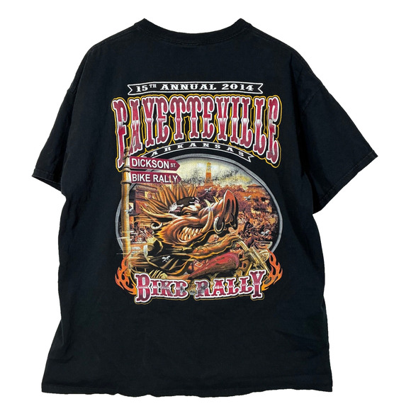 Gildan Other - Black T-shirt Motorcycle Rally USA 2014 Fayetteville Arkansas Hog Biker